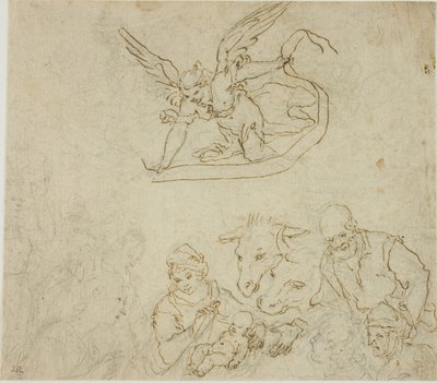 Narodzenia (rekto); Dziewica z Dzieciątkiem, Anioł (verso) autorstwa Filippo Bellini