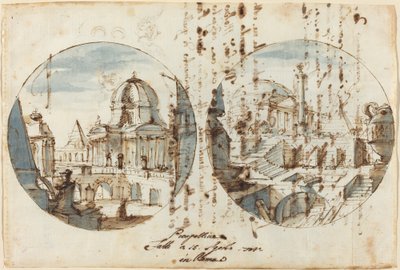 Fantazje architektoniczne ze świątyniami i piramidami autorstwa Filippo Juvarra