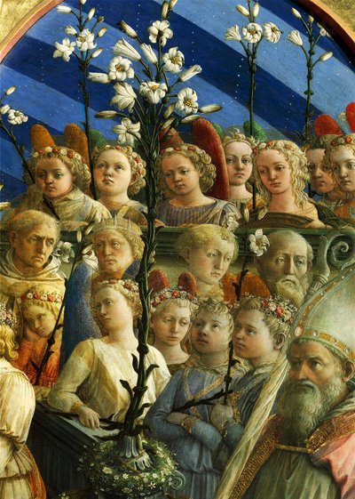 Koronacja Maringhi czyli Koronacja Dziewicy autorstwa Filippo Lippiego (ok. 1406-1469), tempera na drewnie, 200x287 cm, detal autorstwa Filippo Lippi