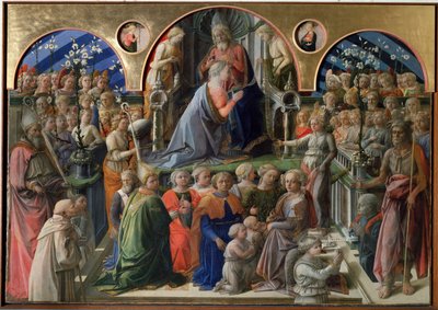 Koronacja Matki Boskiej - tempera na panelu autorstwa Filippo Lippi