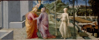 Spotkanie przy Złotej Bramie, ok. 1440-1445 autorstwa Filippo Lippi