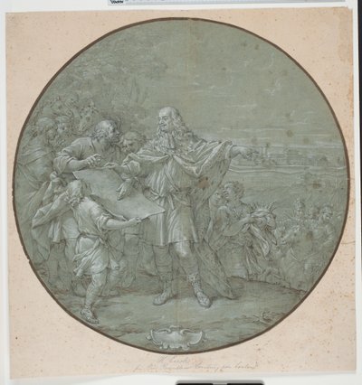 Cosimo III wzmacnia port Livorno. Rysowany szablon na srebrną tabliczkę, jeden z tzw. „piatti di S. Giovanni” autorstwa Filippo Luzi