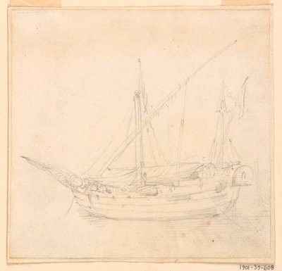 Rysunek przedstawiający żaglowiec, ok. 1780 r. autorstwa Filippo Marchionni
