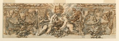 Rysunek, dekoracja fryzu, ok. 1770 r. autorstwa Filippo Marchionni