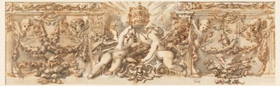 Rysunek, dekoracja fryzu, ok. 1770 r. autorstwa Filippo Marchionni