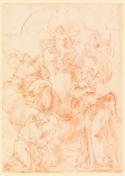 Rysunek, studium do obrazu ołtarzowego z Dzieciątkiem, 1750-1800 autorstwa Filippo Marchionni