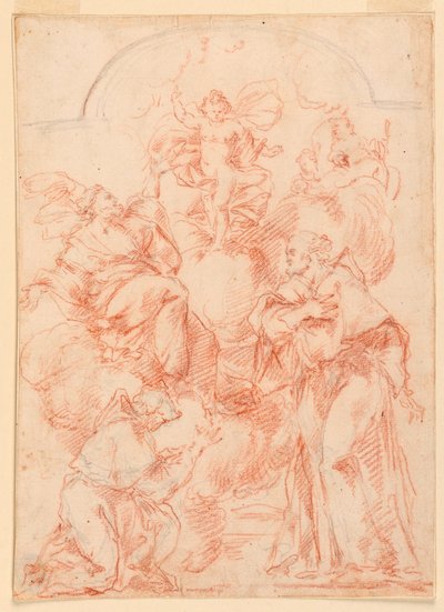 Rysunek, studium do obrazu ołtarzowego z Dzieciątkiem, 1750-1800 autorstwa Filippo Marchionni