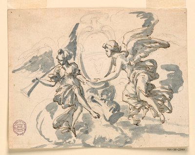 Rysunek przedstawiający herb prałata, ok. 1750 r. autorstwa Filippo Marchionni