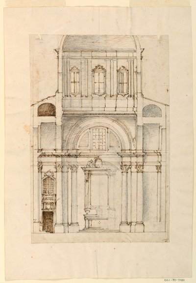 Sekcja absydy autorstwa Filippo Marchionni