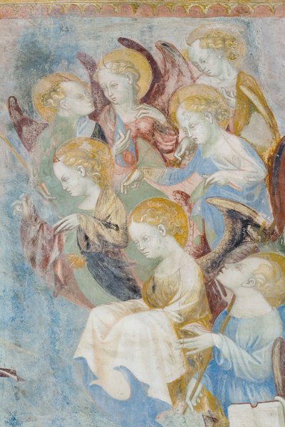 Anioły, fragment Sądu Ostatecznego, ok. 1400 (detal 3496201) autorstwa Filippolo de and Veris da Milano Veris da Milano