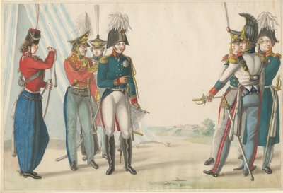 Car Aleksander I i oficerowie rosyjscy, 1815 autorstwa Finert