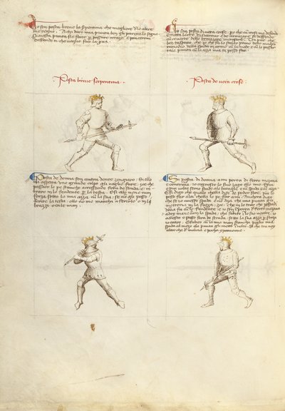 Walka z Pollaxe autorstwa Fiore Furlan dei Liberi da Premariacco