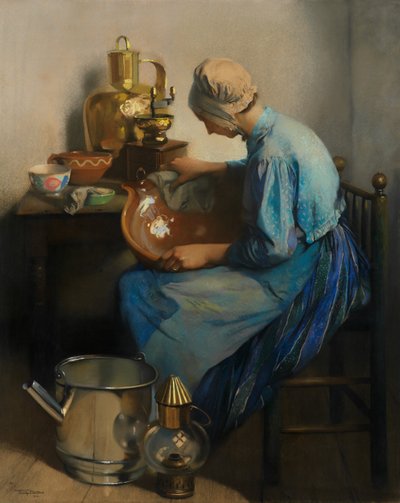 Sprzątaczka (olej na płótnie) autorstwa Firmin Baes