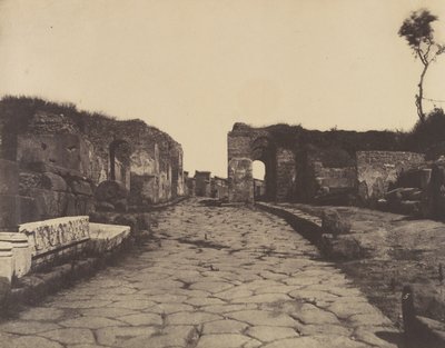 Pompeje, Zaułek Pompejusza, Grobowiec Pomnik Mamii, ca. 1853. autorstwa Firmin Eugène Le Dien