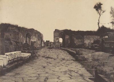 Pompeje, Zaułek Pompejusza, Grobowiec Pomnik Mamii, ca. 1853. autorstwa Firmin Eugène Le Dien