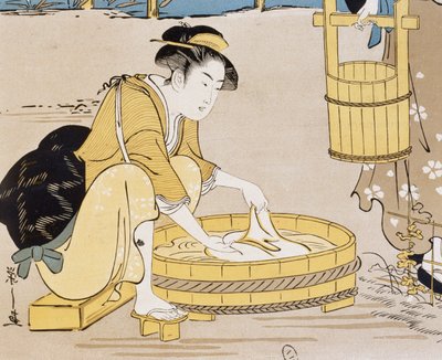 Kobiety myjące się w rzece, okładka Firmin Gillot (1819-1872), Le Japon Artistique (sztuka japońska), dokumenty sztuki i przemysłu zebrane przez Siegfrieda Binga (1838-1905), miesięcznik lipiec 1889, Francja autorstwa Firmin Gillot