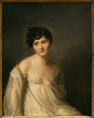 Portret Juliette Recamier (1777-1849) znanej jako Madame Recamier. Obraz Firmina Massota (1766-1849), olej na płótnie, ok. 1807 r. Sztuka francuska autorstwa Firmin Massot