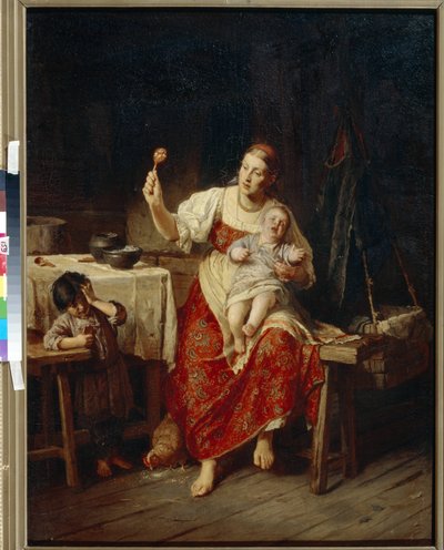 La belle mere - Peinture de Firs Sergeevich Zhuravlev ((Firs Jouravliov autorstwa Firs Sergeevich Zhuravlev