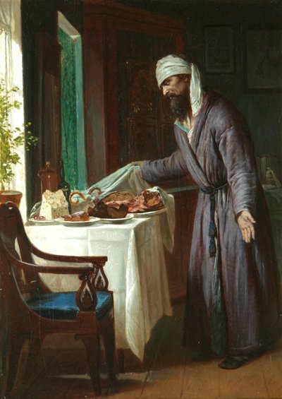 Poranny kac, koniec XIX wieku. autorstwa Firs Sergeevich Zhuravlev