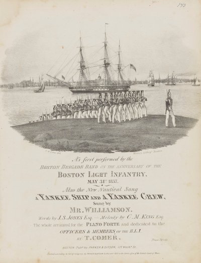 Jankeski statek i jankeska załoga (okładka z nutami) autorstwa Fitz Henry Lane