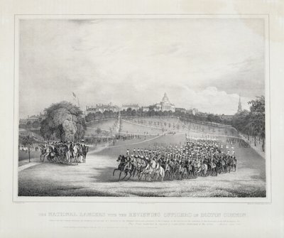 National Lancers z urzędnikami weryfikującymi w Boston Common autorstwa Fitz Henry Lane