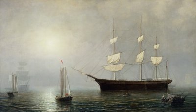Statek Starlight, ok. 1860 (olej na płótnie) autorstwa Fitz Henry Lane