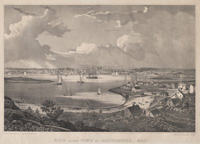 Widok miasta Gloucester, Msza św. autorstwa Fitz Henry Lane