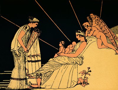 Prezenty urodzinowe Phoebusa, 1880 autorstwa Flaxman