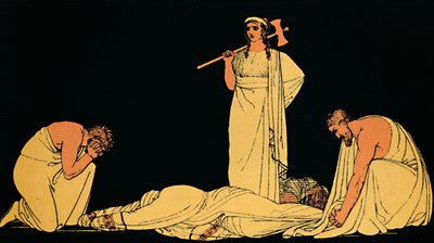 Morderstwo Agamemnona, 1880 autorstwa Flaxman