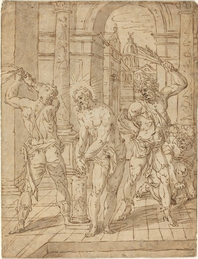 Biczowanie Chrystusa autorstwa Flemish 17th Century after Hendrik de Clerck