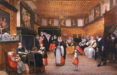 Chrzciny, 1629 autorstwa Flemish School