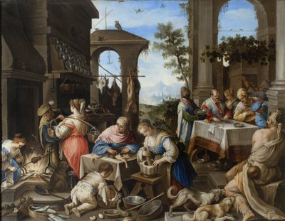 Bankiet bogatych Epulone, 1600-25 autorstwa Flemish School