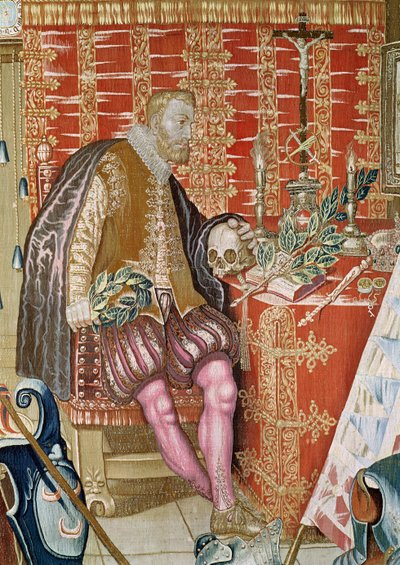 Karol V (1500-58) z The Tapestry of Charles Quint, c.1630-40 (szczegół) autorstwa Flemish School