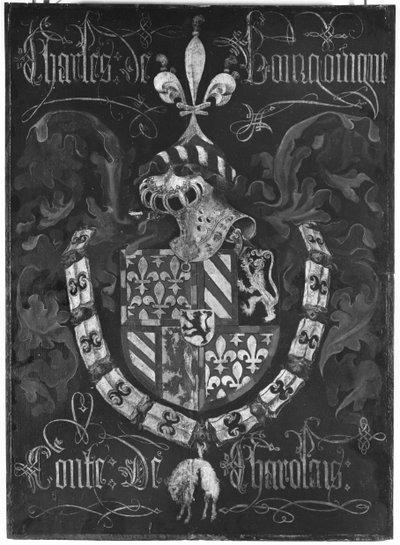 Herb Charles de Bourgogne (1433-77) Hrabia Charolais, III Kapituła Orderu Złotego Runa, Dijon, 1433 autorstwa Flemish School