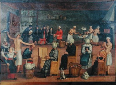 Ścięcie i wymiana głów na kapustę: pieczenie głów i nakładanie na nie makijażu (olej na płótnie) autorstwa Flemish School