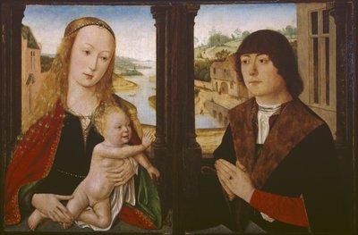 Dyptyk - Dziewica z Dzieciątkiem i Darczyńcą, ok. 1490-1500 autorstwa Flemish School