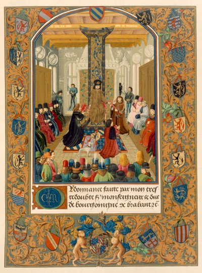 Książę Karol le Temeraire na swoim dworze z Rycerzami Orderu Złotego Runa, 1473 autorstwa Flemish School