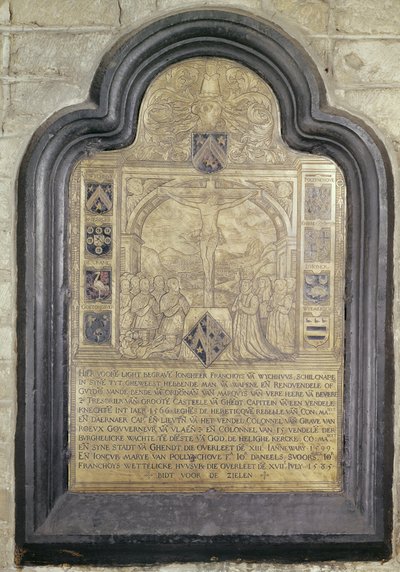 Epitafium Francois van Wychhuus, koniec XVI w. (mosiądz) autorstwa Flemish School