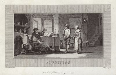 Flemingi. Grawerowanie sług i pana. autorstwa Flemish School