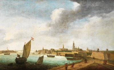 Flamandzki widok Antwerpii z 17c r. autorstwa Flemish School