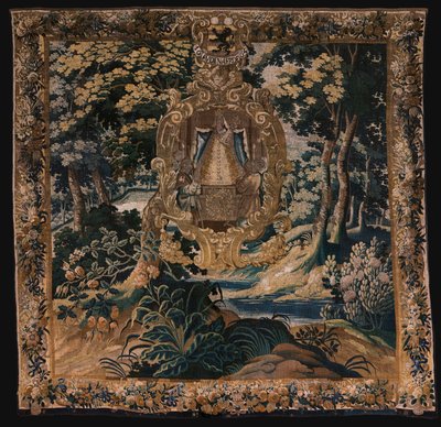 Flamandzki gobelin. Krajobraz z czarną Madonną. Atelier Oudenaarde. 1665. autorstwa Flemish School