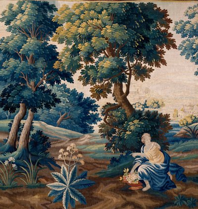 Flamandzki gobelin. Koniec XVII wieku. Własność kościoła Sint-Walburgakerk Oudenaarde (Dekenij van de Sint-Walburga). autorstwa Flemish School