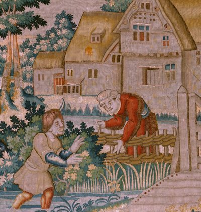 Flamandzki gobelin. Klaskanie w dłonie. Atelier Oudenaarde. XVII wiek. autorstwa Flemish School