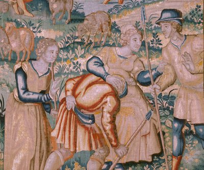 Flamandzki gobelin. Klaskanie w dłonie. Atelier Oudenaarde. XVII wiek. autorstwa Flemish School