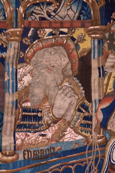 Flamandzki gobelin. Przejście przez Morze Czerwone (Paso del Mar Rojo). Około 1490. Detal. autorstwa Flemish School