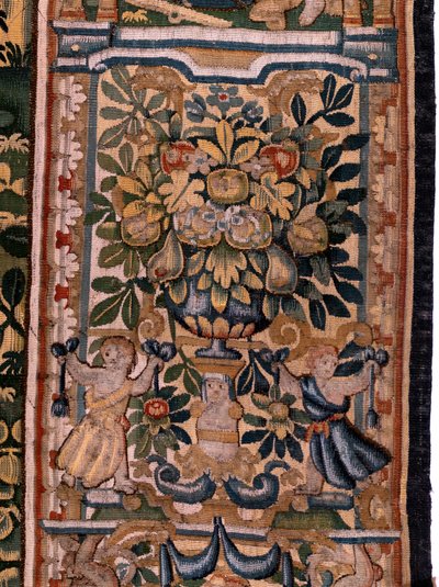 Flamandzki gobelin. Seria Historia Cyrusa. No V Walka dwóch wojowników i śmierć Cyrusa (Combate de dos guerreros y muerte de Ciro). Anonimowy, na podstawie Michiela Coxcie. Atelier Antwerpia. Jedwab i wełna. ok. 1590 r. autorstwa Flemish School