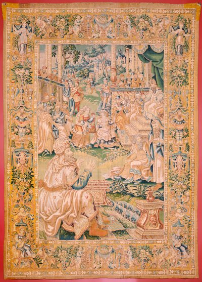Flamandzki gobelin. Seria Księga Judyty. Powrót do Betulii (Regreso a Betulia). Ósmy gobelin z serii. Produkcja Holandia, Bruksela(?). Druga połowa XVI wieku. Tkanina Wełna. Lokalizacja Kościół św. Mikołaja z Bari (muzeum otwarte autorstwa Flemish School