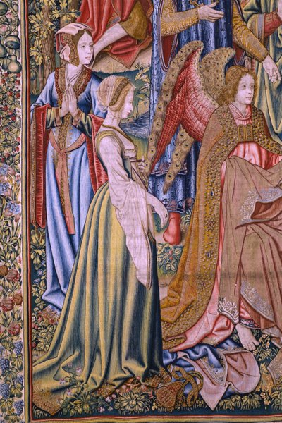 Flamandzki gobelin. Seria Historia św. Jana Chrzciciela: Chrzest Chrystusa (Het doopsel van Christus). Atelier w Brukseli. 1515-1520. autorstwa Flemish School