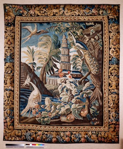 Flamandzki gobelin. Tak zwana zieleń. Produkcja Oudenaarde. Prywatna kolekcja. XVII wiek (?). autorstwa Flemish School