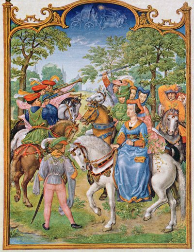 Fol 5v Miesiąc maj: Święto Drzew, z Breviarium Grimani, ok. 1515 autorstwa Flemish School